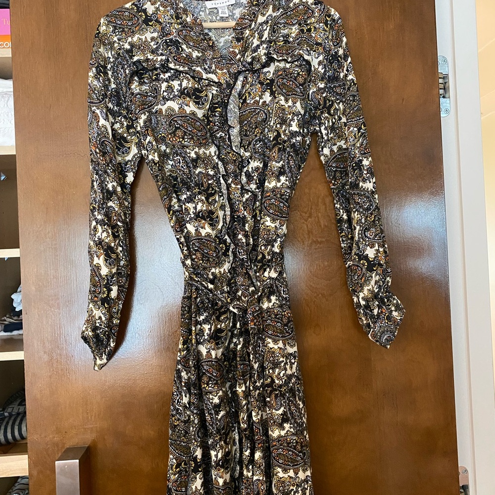 Paisley Print Long Sleeve dress